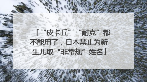 “皮卡丘”“耐克”都不能用了，日本禁止为新生儿取“非常规”姓名