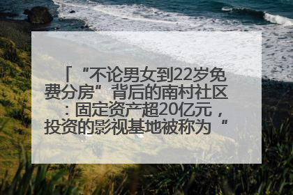 “不论男女到22岁免费分房”背后的南村社区：固定资产超20亿元，投资的影视基地被称为“山村好莱坞”