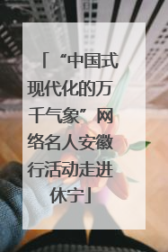 “中国式现代化的万千气象”网络名人安徽行活动走进休宁