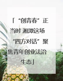 “创青春”正当时 湘潭这场“四方对话”聚焦青年创业法治生态