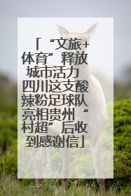 “文旅+体育”释放城市活力 四川这支酸辣粉足球队亮相贵州“村超”后收到感谢信
