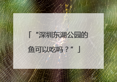 “深圳东湖公园的鱼可以吃吗？”