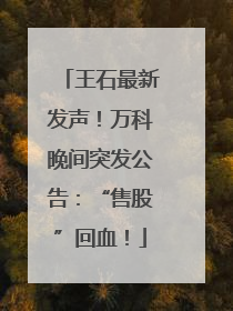王石最新发声！万科晚间突发公告：“售股”回血！