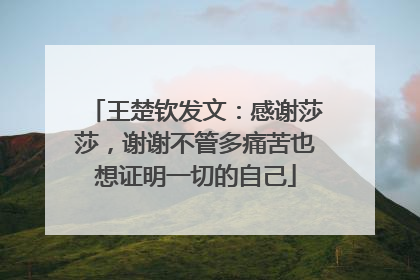 王楚钦发文：感谢莎莎，谢谢不管多痛苦也想证明一切的自己