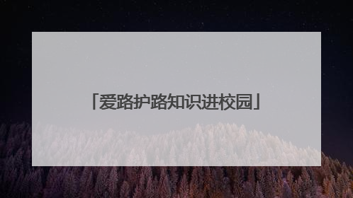 爱路护路知识进校园