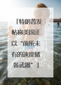 特朗普发帖称美国正以“前所未有的速度储备武器”