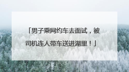 男子乘网约车去面试，被司机连人带车送进湖里！