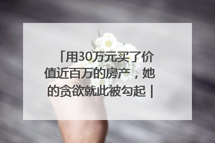 用30万元买了价值近百万的房产，她的贪欲就此被勾起｜今晚九点半