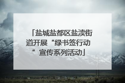 盐城盐都区盐渎街道开展“绿书签行动”宣传系列活动