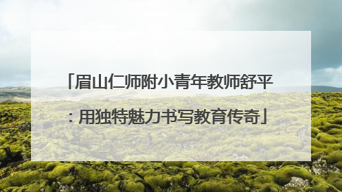 眉山仁师附小青年教师舒平：用独特魅力书写教育传奇