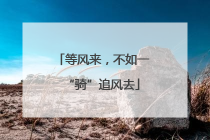 等风来，不如一“骑”追风去