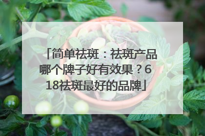 简单祛斑：祛斑产品哪个牌子好有效果？618祛斑最好的品牌