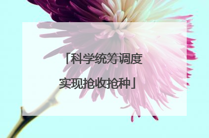 科学统筹调度实现抢收抢种