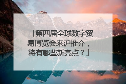 第四届全球数字贸易博览会来沪推介，将有哪些新亮点？