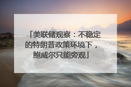 美联储观察：不稳定的特朗普政策环境下，鲍威尔只能旁观