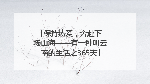 保持热爱，奔赴下一场山海——有一种叫云南的生活之365天