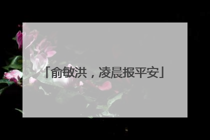 俞敏洪，凌晨报平安