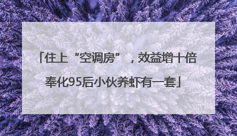 住上“空调房”，效益增十倍 奉化95后小伙养虾有一套