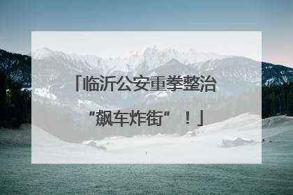 临沂公安重拳整治“飙车炸街”！