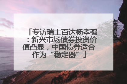 专访瑞士百达杨孝强：新兴市场债券投资价值凸显，中国债券适合作为“稳定器”