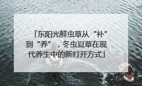 东阳光鲜虫草从“补”到“养”，冬虫夏草在现代养生中的新打开方式