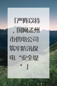 严阵以待，国网孟州市供电公司筑牢防汛保电“安全堤”