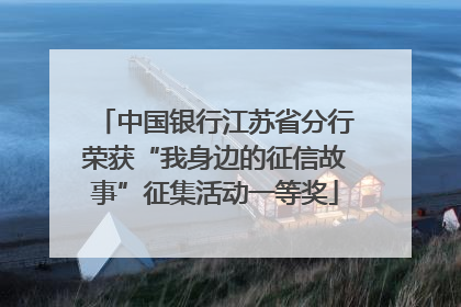 中国银行江苏省分行荣获“我身边的征信故事”征集活动一等奖
