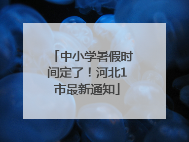 中小学暑假时间定了！河北1市最新通知