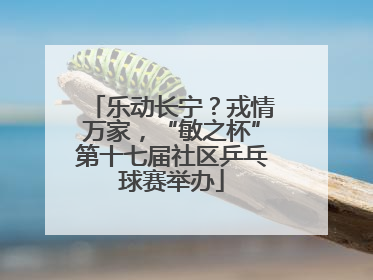 乐动长宁？戎情万家，“敏之杯”第十七届社区乒乓球赛举办