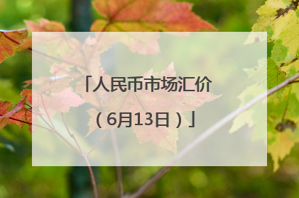 人民币市场汇价（6月13日）