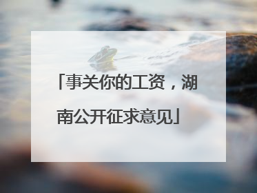 事关你的工资，湖南公开征求意见