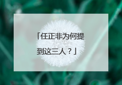 任正非为何提到这三人？