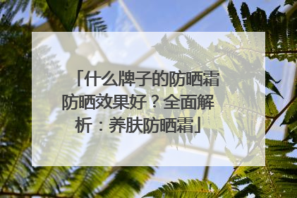 什么牌子的防晒霜防晒效果好？全面解析：养肤防晒霜