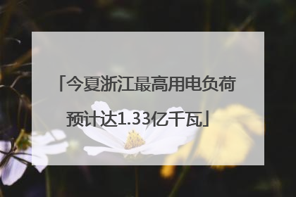 今夏浙江最高用电负荷预计达1.33亿千瓦