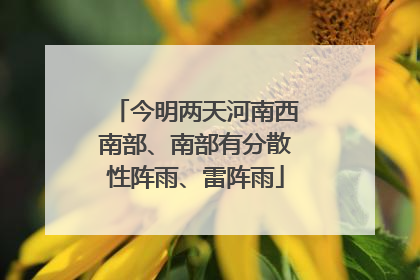 今明两天河南西南部、南部有分散性阵雨、雷阵雨