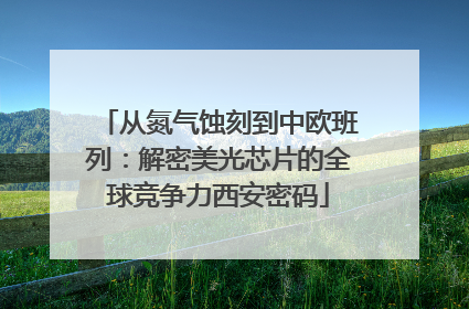 从氮气蚀刻到中欧班列：解密美光芯片的全球竞争力西安密码