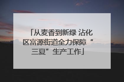 从麦香到新绿 沾化区富源街道全力保障“三夏”生产工作