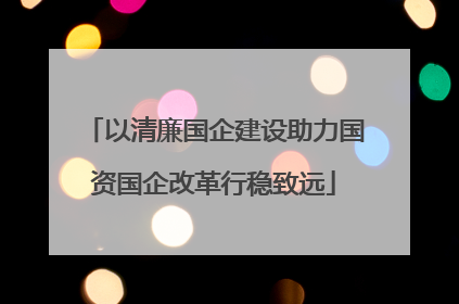 以清廉国企建设助力国资国企改革行稳致远