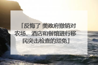 反悔了 美政府撤销对农场、酒店和餐馆进行移民突击检查的豁免