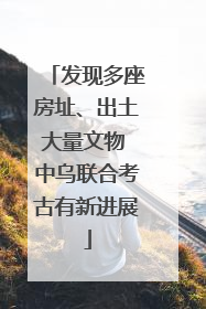 发现多座房址、出土大量文物 中乌联合考古有新进展