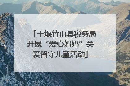 十堰竹山县税务局开展“爱心妈妈”关爱留守儿童活动