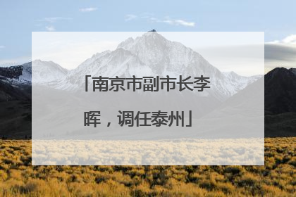 南京市副市长李晖，调任泰州