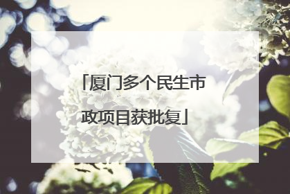 厦门多个民生市政项目获批复