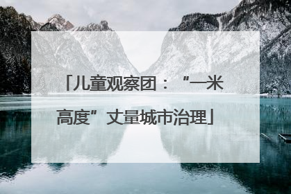 儿童观察团：“一米高度”丈量城市治理