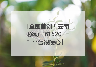 全国首创！云南移动“61520”平台很暖心