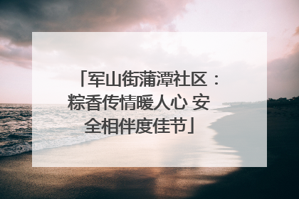 军山街蒲潭社区：粽香传情暖人心 安全相伴度佳节
