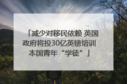 减少对移民依赖 英国政府将投30亿英镑培训本国青年“学徒”