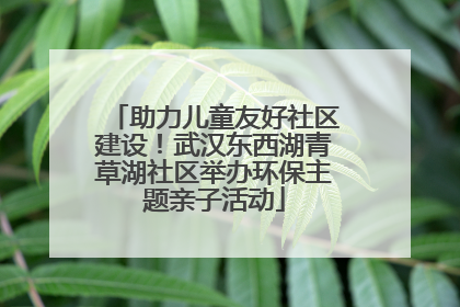 助力儿童友好社区建设！武汉东西湖青草湖社区举办环保主题亲子活动