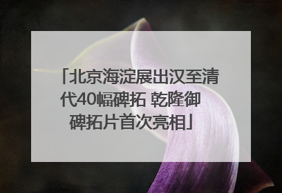 北京海淀展出汉至清代40幅碑拓 乾隆御碑拓片首次亮相