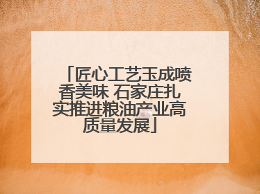 匠心工艺玉成喷香美味 石家庄扎实推进粮油产业高质量发展